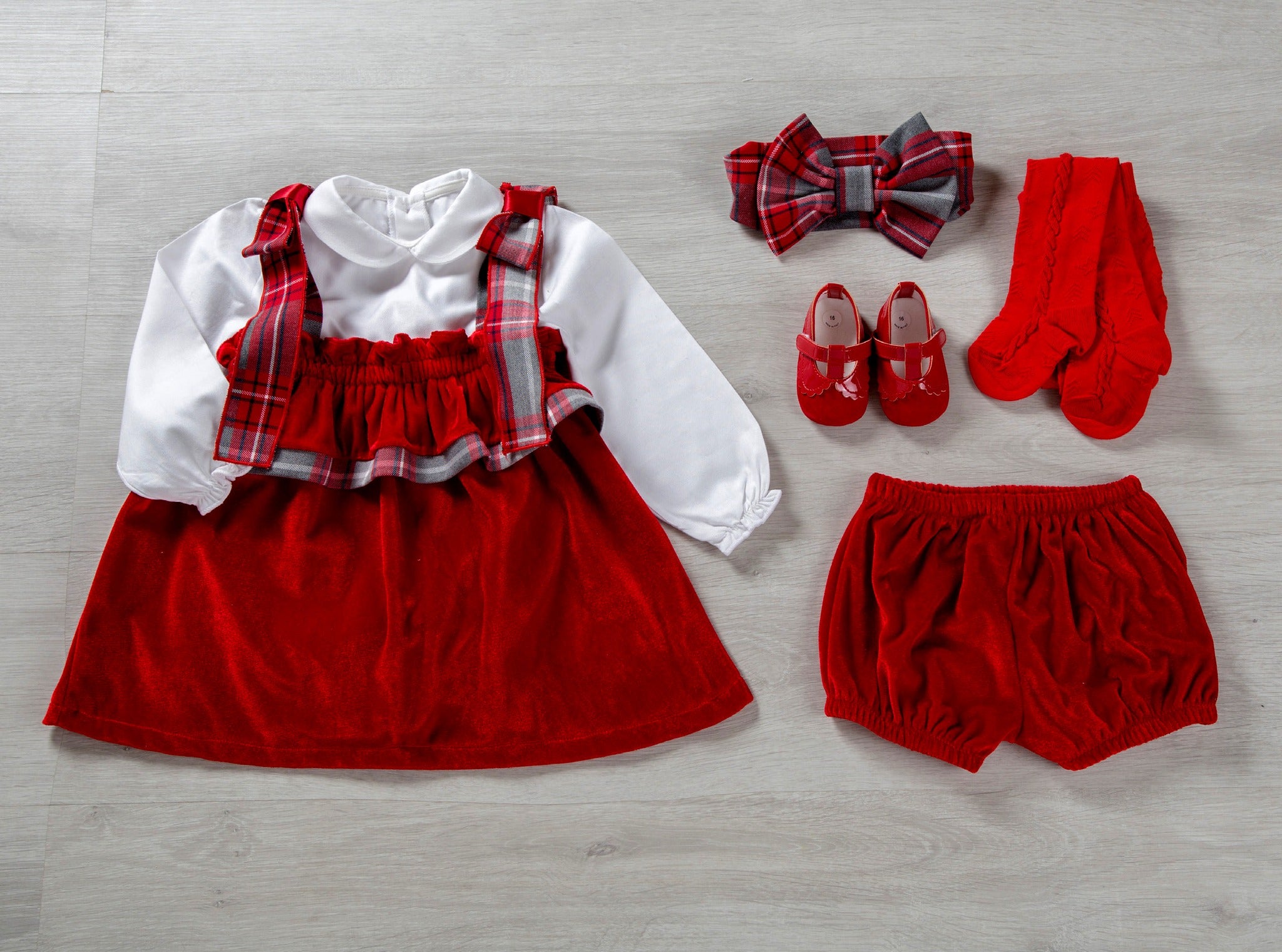 Completo natalizio bimba con gonnellina Babyvip