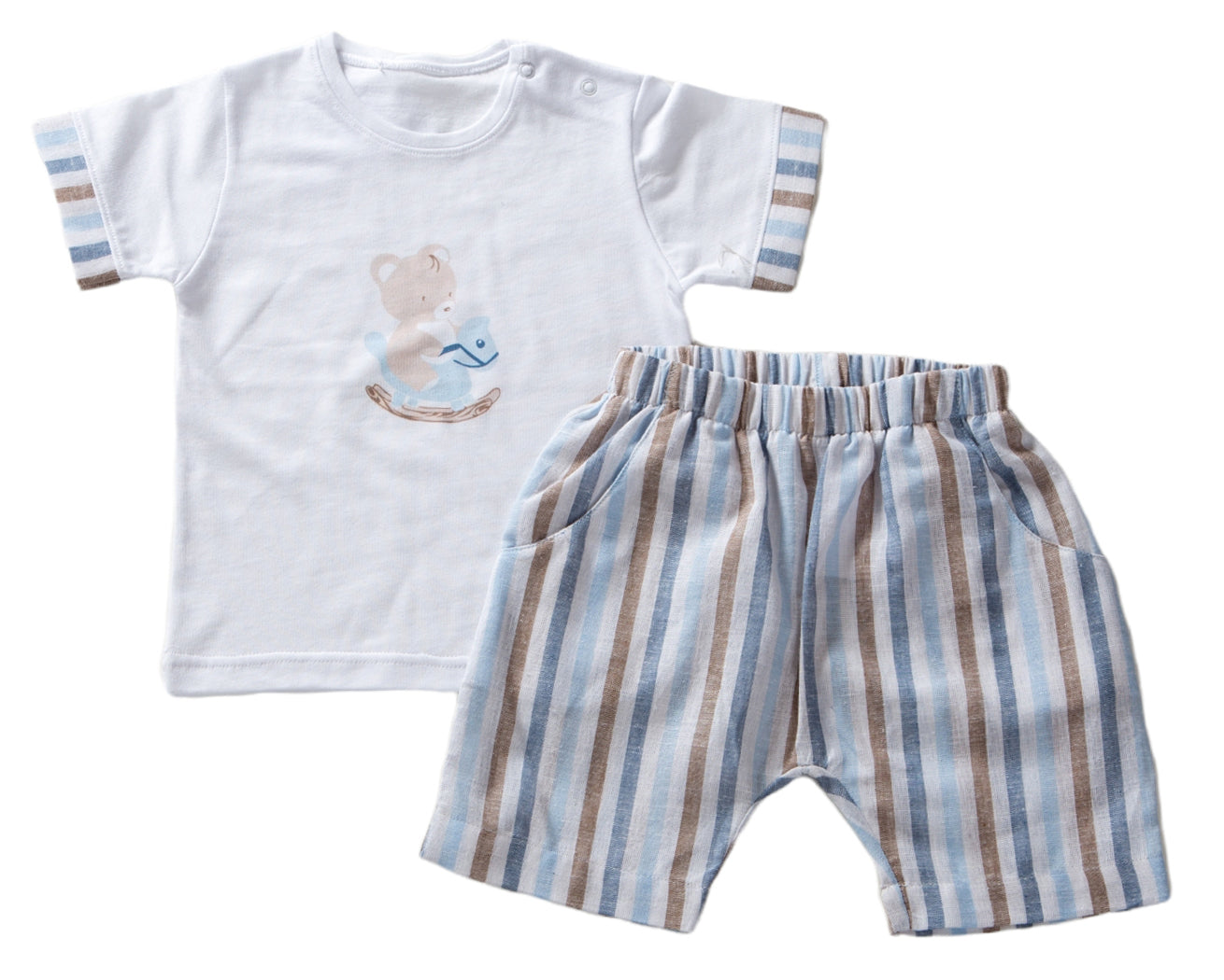 Due pezzi bimbo con righine e orsetti Babyvip T7677/04