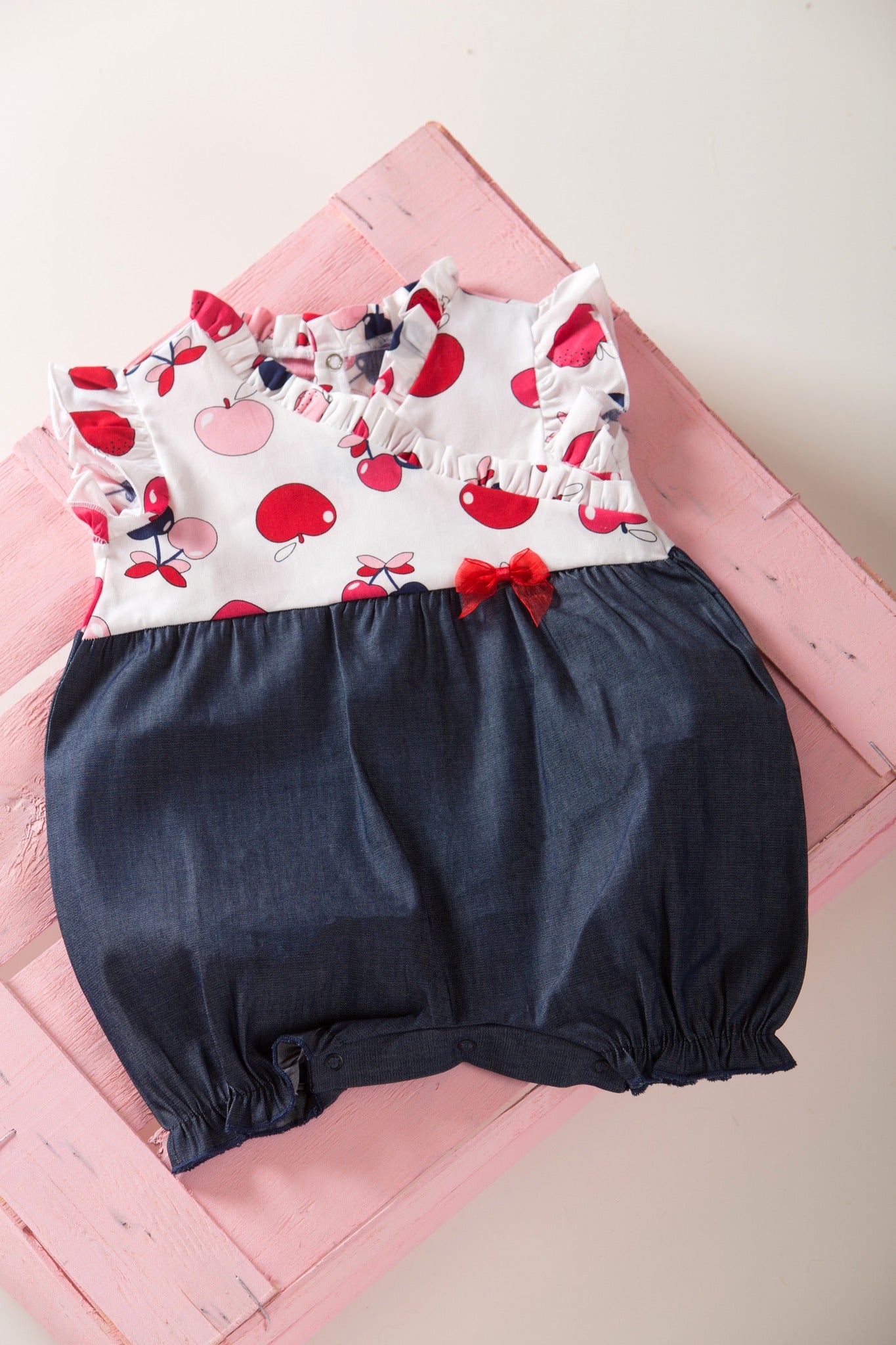 Pagliaccetto bimba con frutta stampata babyvip T2579/07