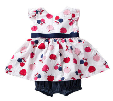 Abitino con copri pannolino stampa frutta bimba Babyvip T7751/07