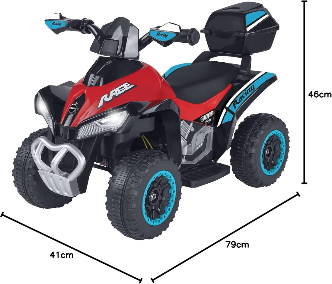 Quad Veicolo a batterie per Bambini, 6V 4.5AH, Rosso - Globo Giocattoli 41340