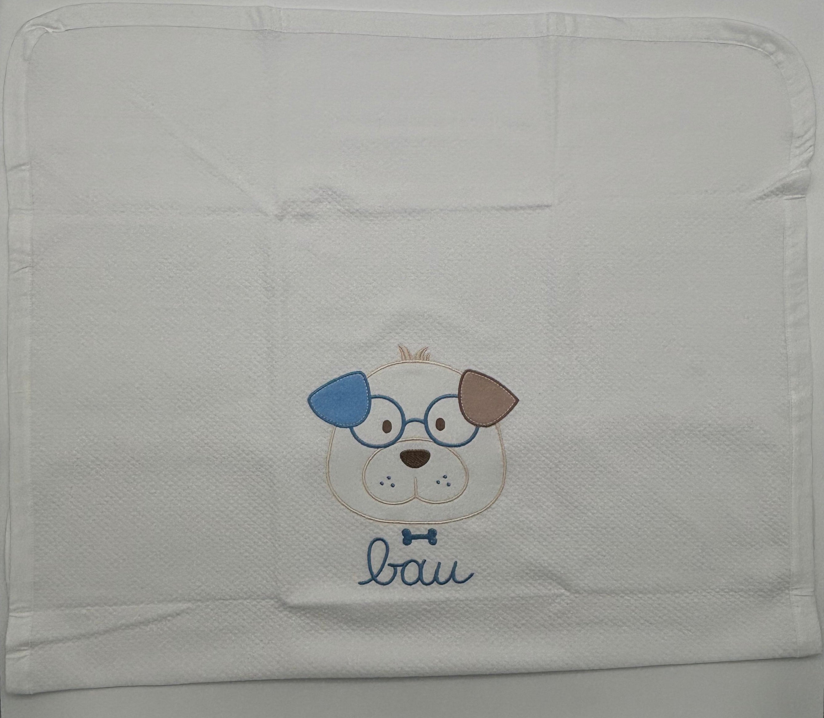 COPERTINA NASCITA BIMBO CON CAGNOLINO RICAMATO GARY