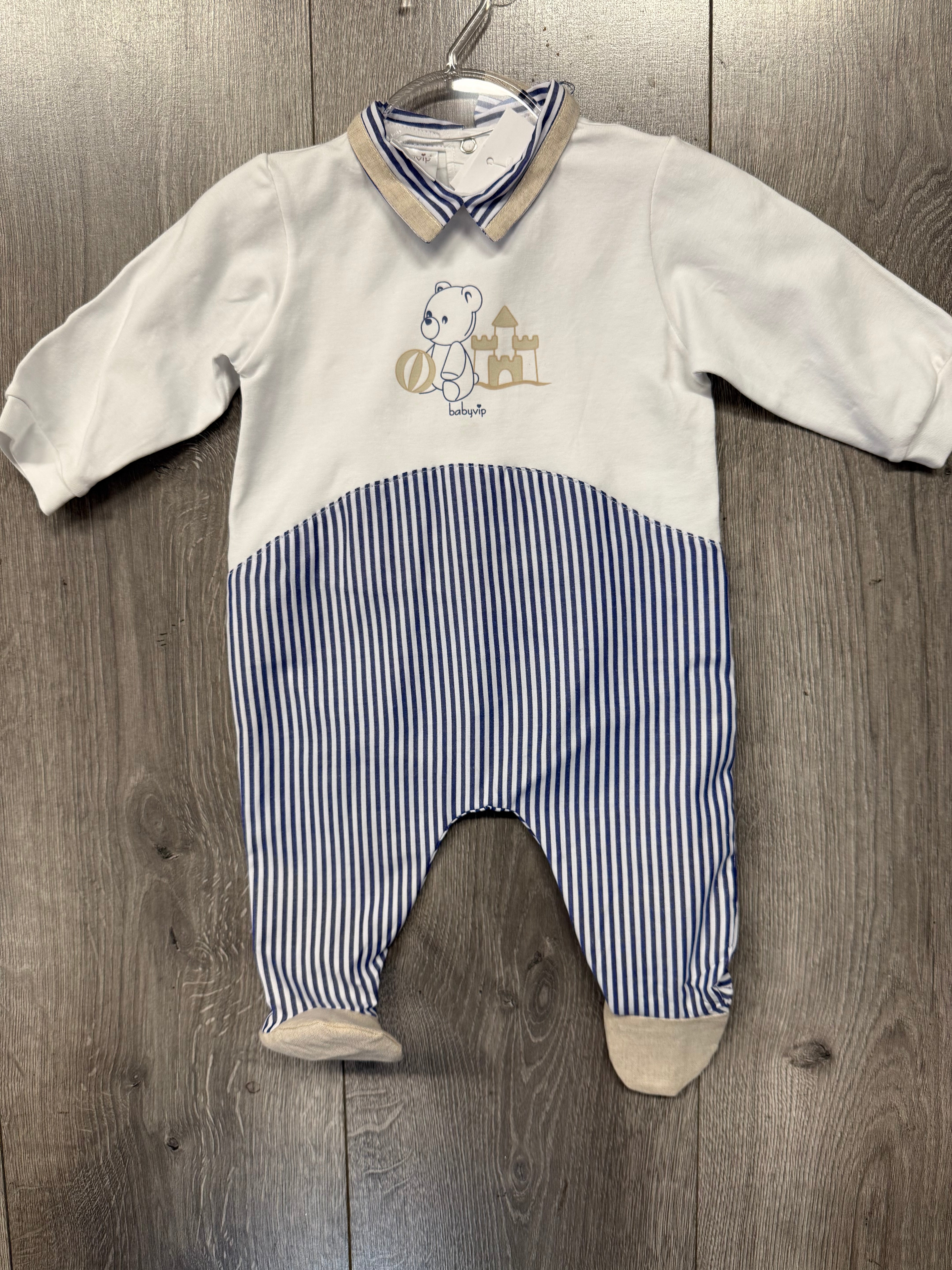 Tutina bimbo con orsetto e righine Babyvip T2577/04