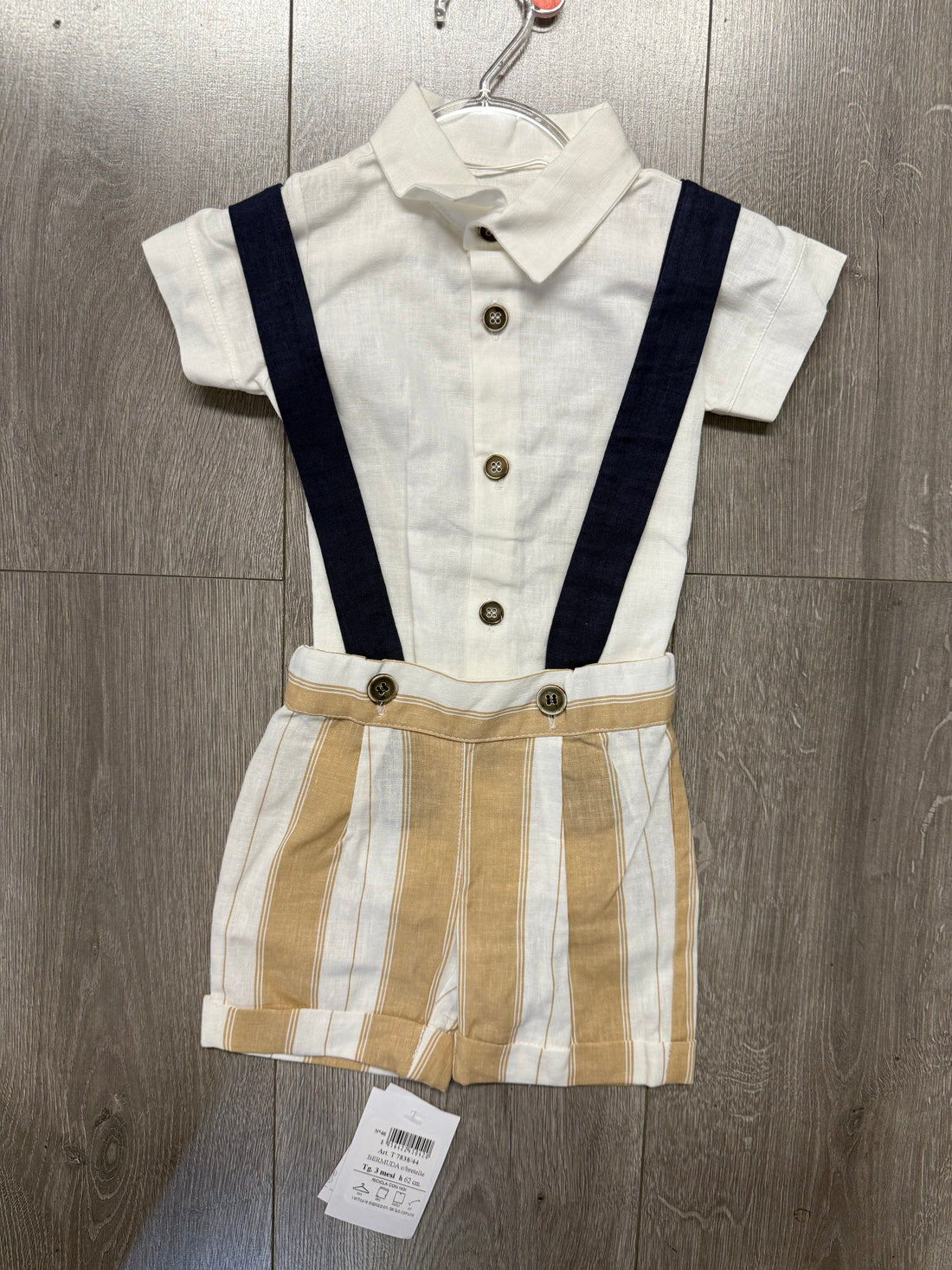 Completo due pezzi simil bretelle bimbo Babyvip T7838/44