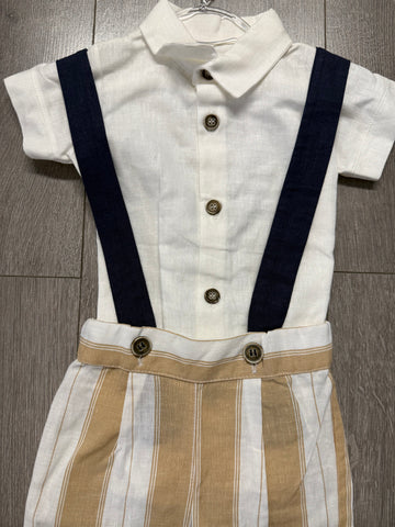 Completo due pezzi simil bretelle bimbo Babyvip T7838/44