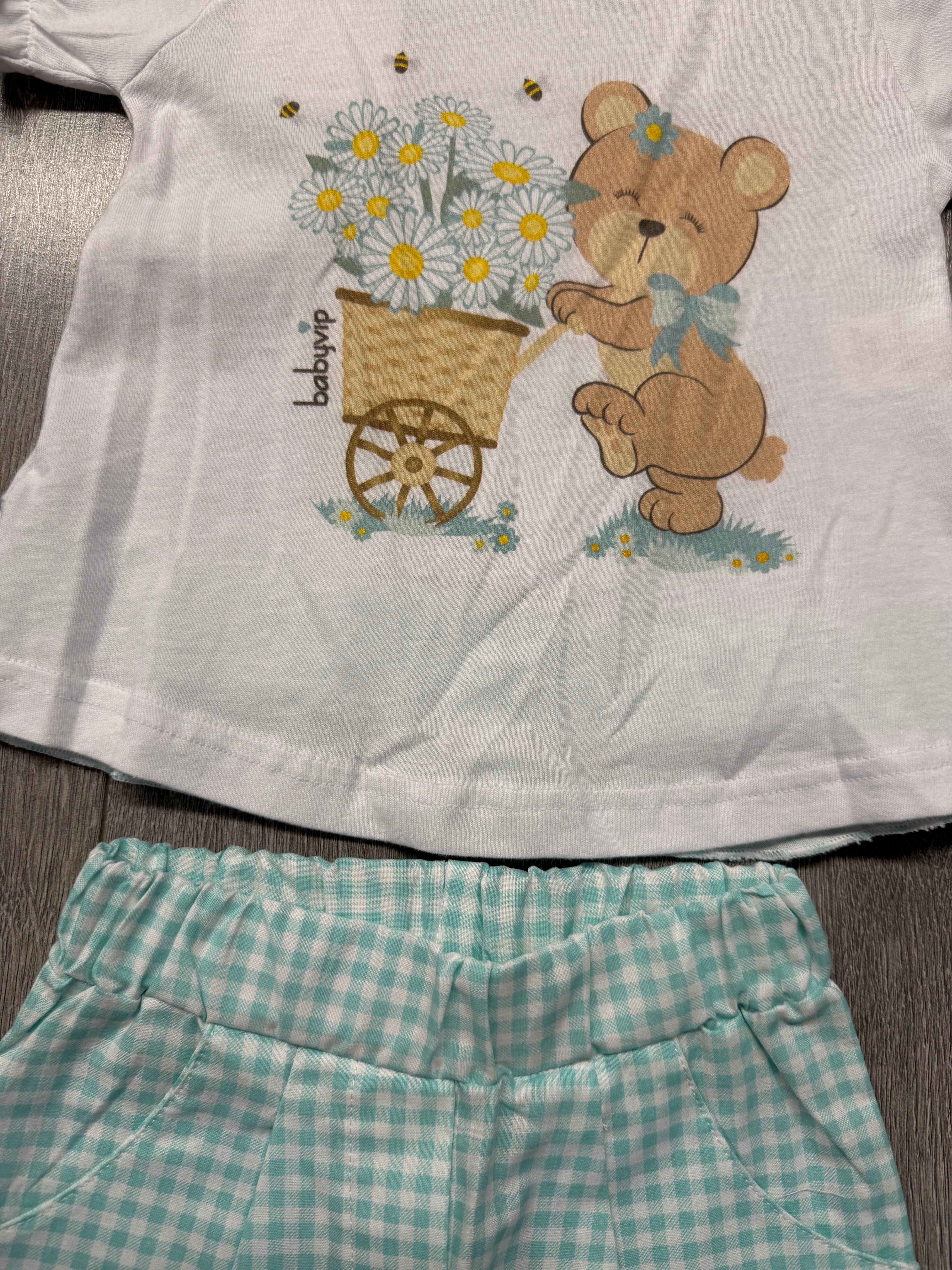 Completo bimba con fiori e orsetto Babyvip T7732/52