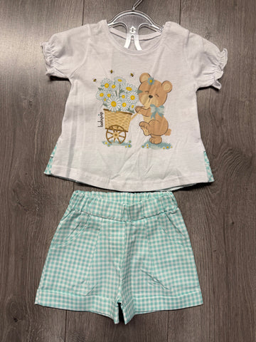 Completo bimba con fiori e orsetto Babyvip T7732/52