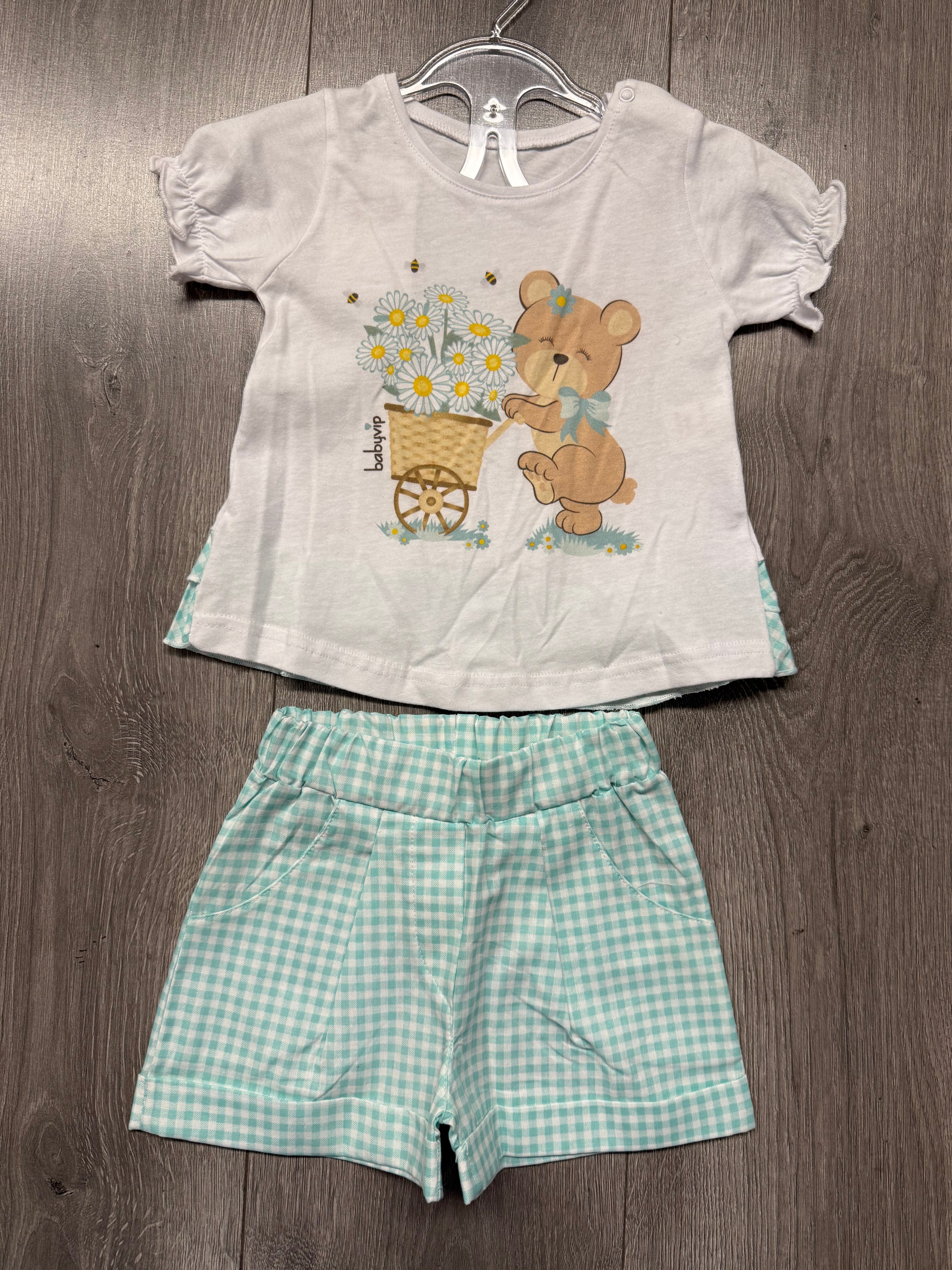 Completo bimba con fiori e orsetto Babyvip T7732/52