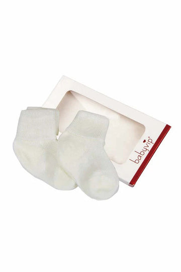 2 paia primo calzino neonato unisex con risvolto in cotone caldo