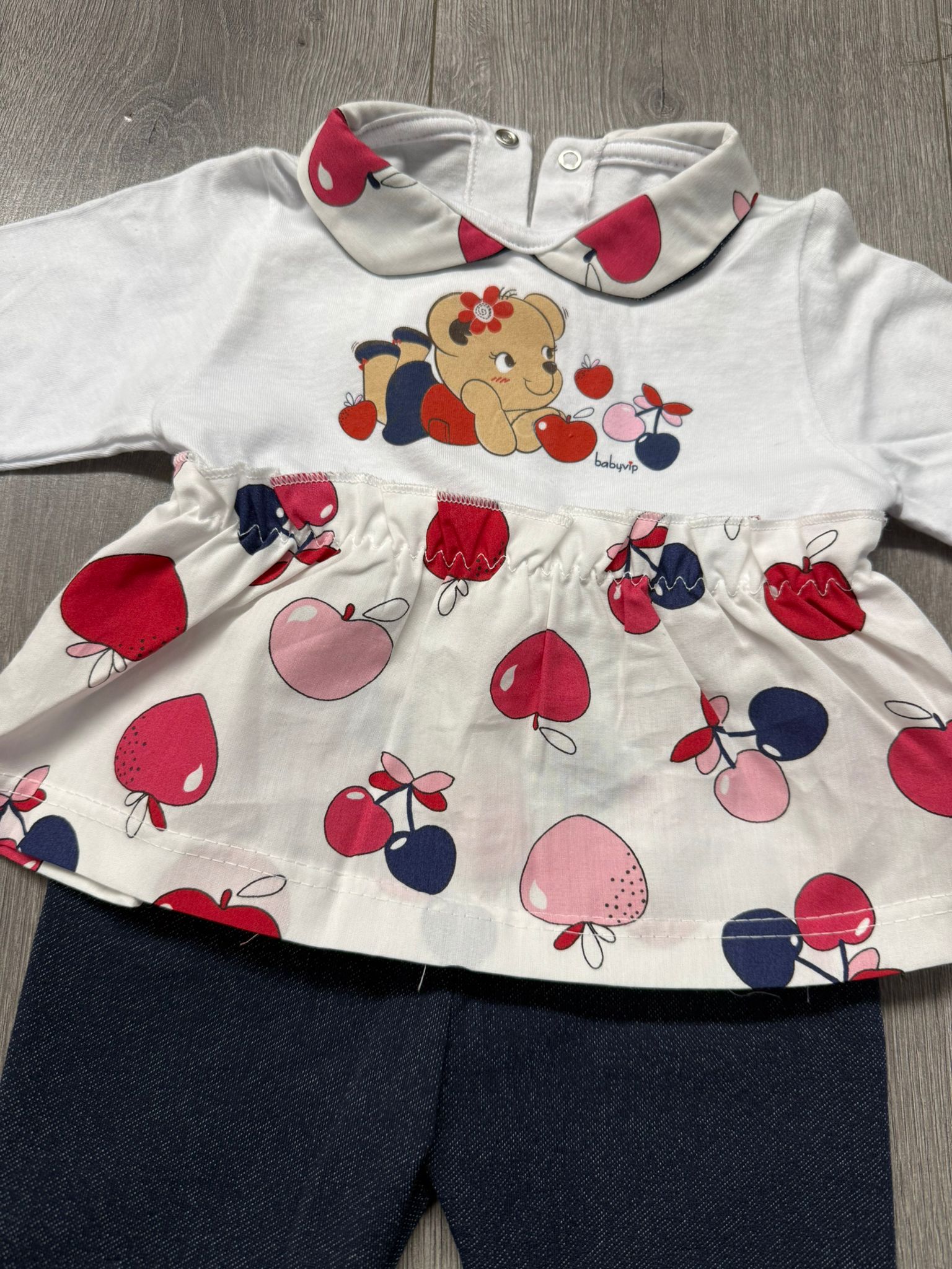 Due pezzi bimba con orsetto e frutta Babyvip T3555/07