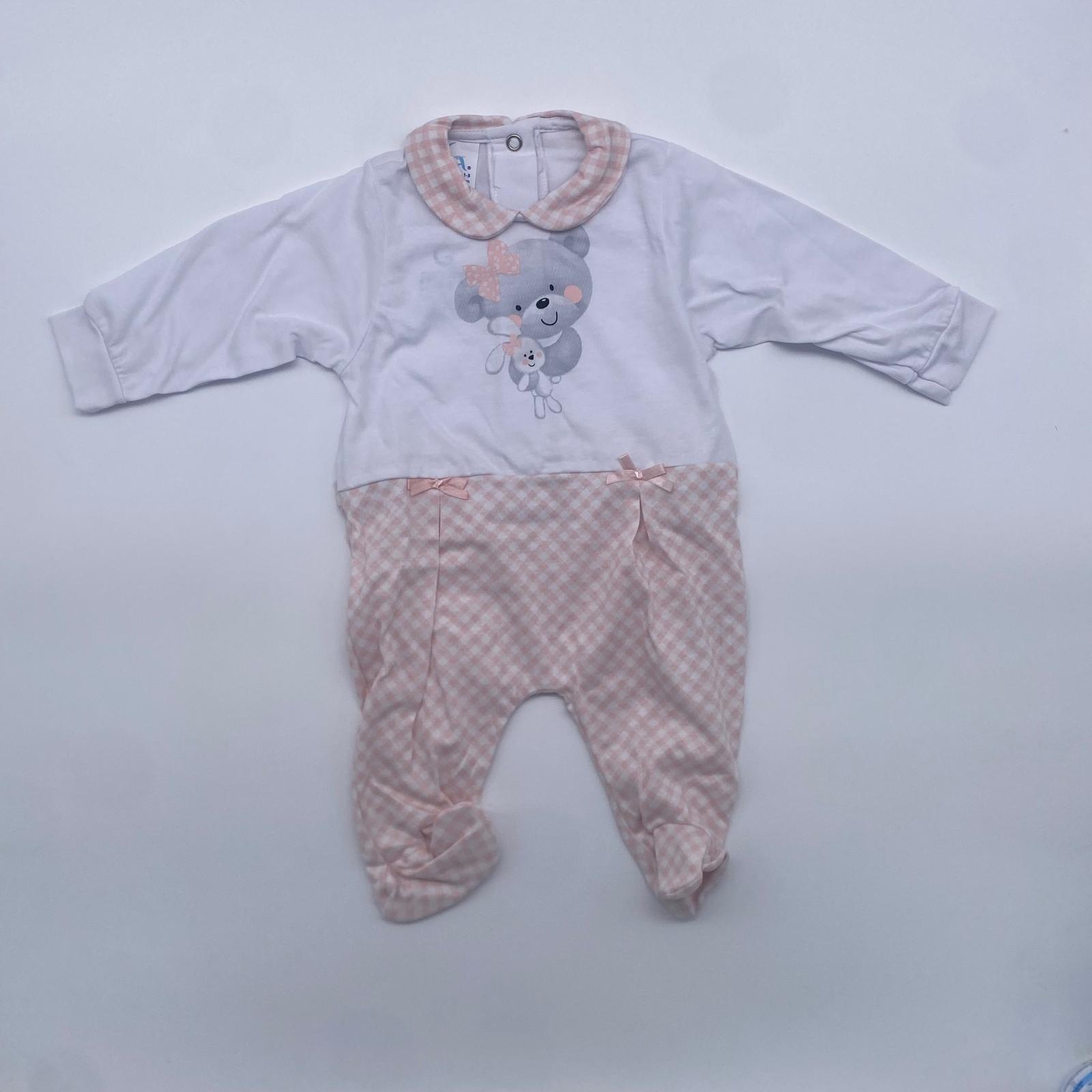Tutina neonata in Jersey con orsetto stampato Gary