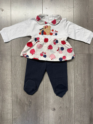 Due pezzi bimba con orsetto e frutta Babyvip T3555/07