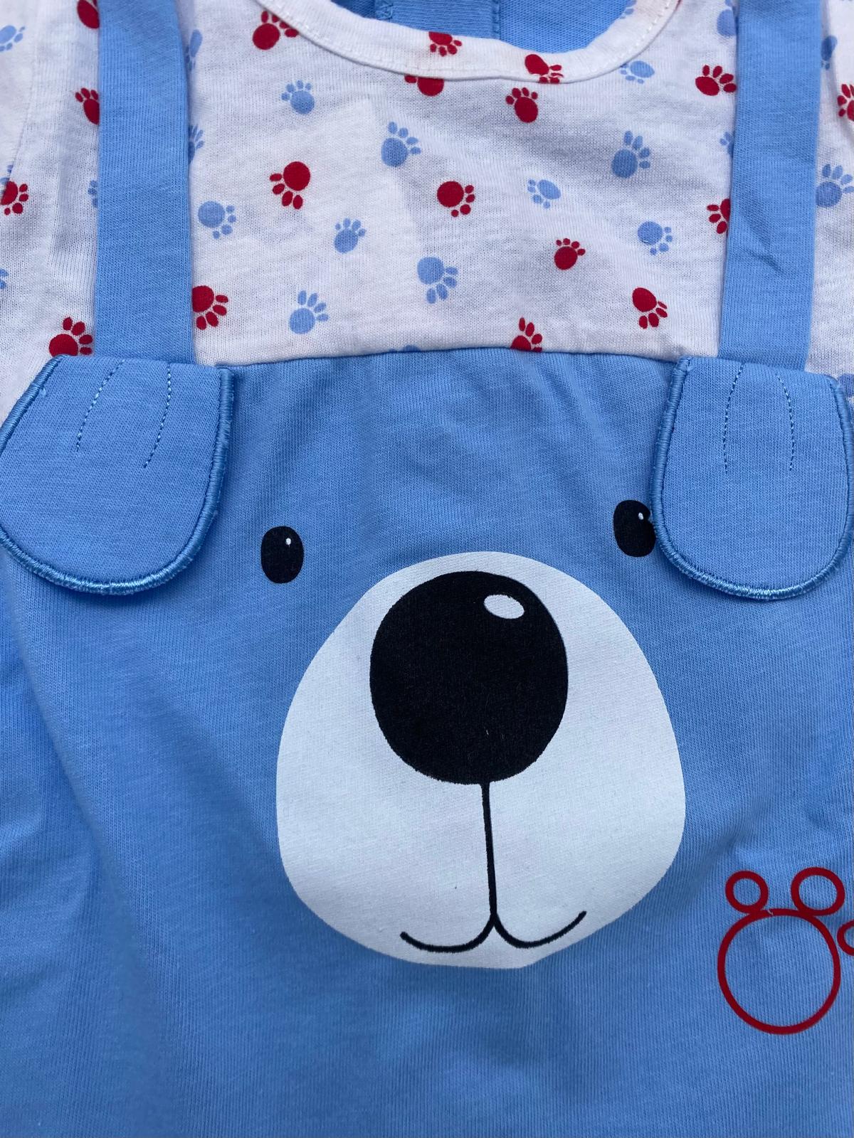 Pagliaccetto neonato in Jersey con cagnolino Gary
