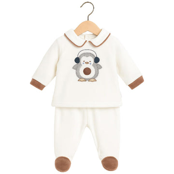 COMPLETINO CLINICO CINIGLIA con pinguino ricamato LES JOLIES