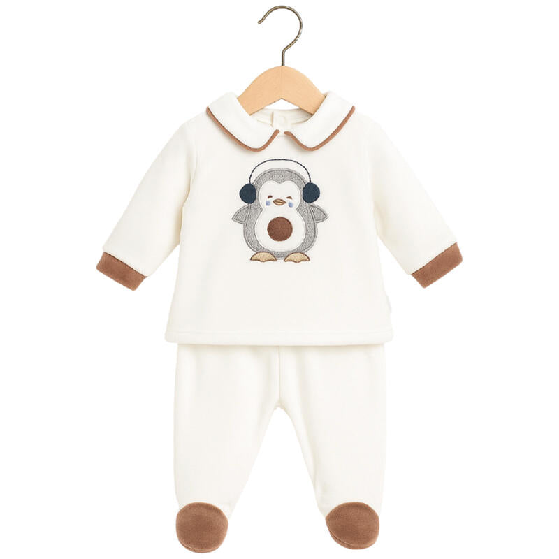 COMPLETINO CLINICO CINIGLIA con pinguino ricamato LES JOLIES