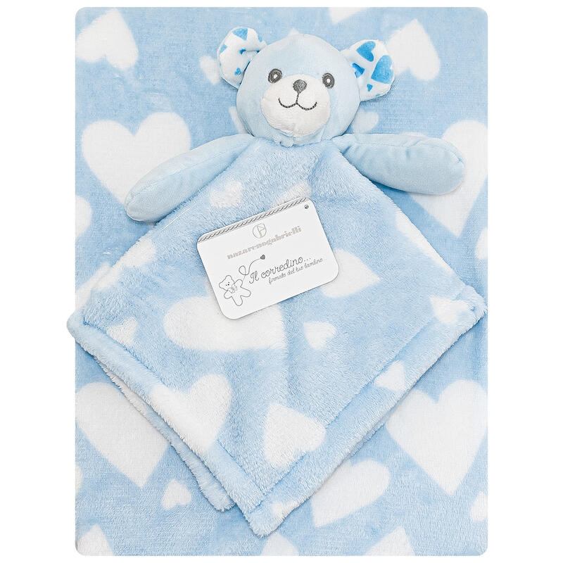 SET REGALO COPERTA CULLA PILE CON PUPAZZO DOUDOU NAZARENO GABRIELLI
