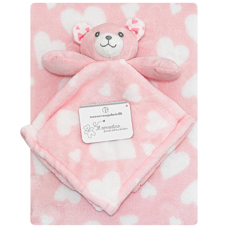 SET REGALO COPERTA CULLA PILE CON PUPAZZO DOUDOU NAZARENO GABRIELLI