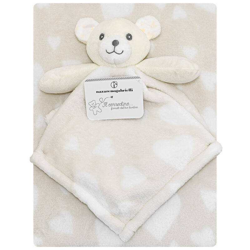 SET REGALO COPERTA CULLA PILE CON PUPAZZO DOUDOU NAZARENO GABRIELLI