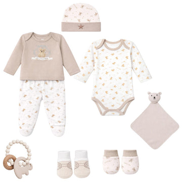 SET CORREDINO PRIMA NASCITA 7 PEZZI IN CALDO COTONE